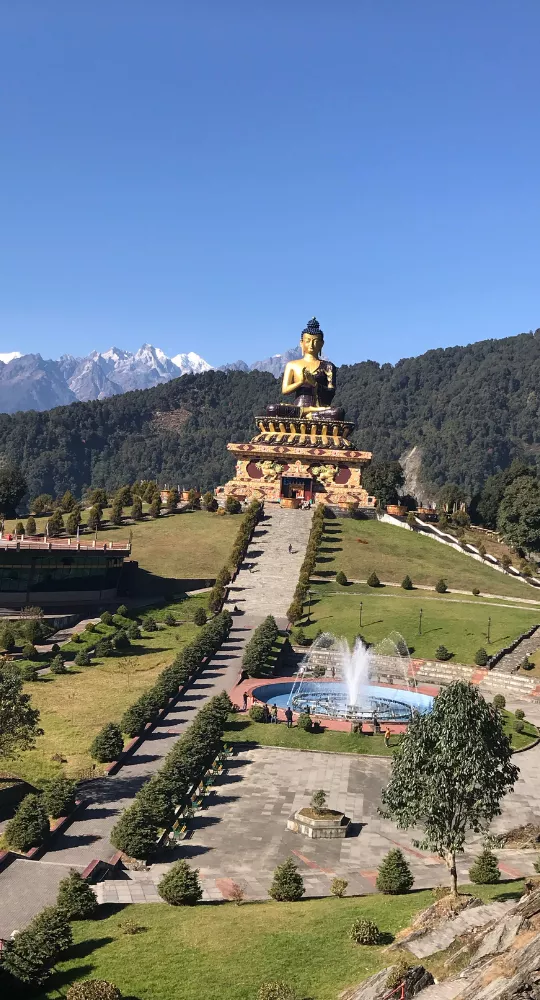 Majestic Buddha statue in Sikkim