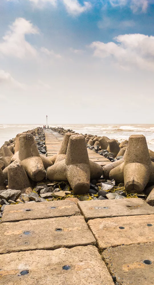 Pathway with stones going towards digha beach