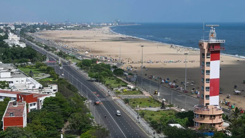 End the trip at Marina Beach
