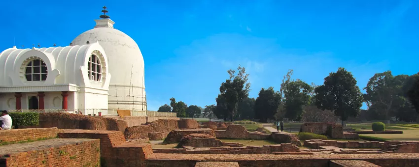 Explore the ruins of the Mahaparinirvana Temple